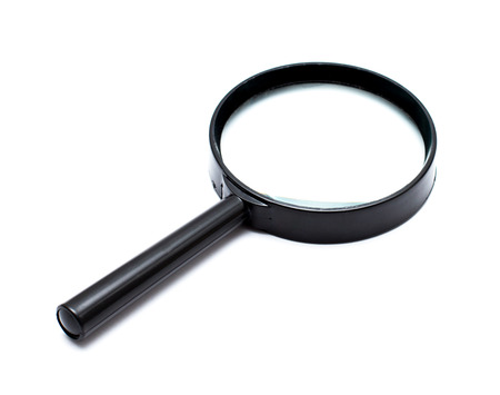 magnify glass  isolated on whiteの写真素材