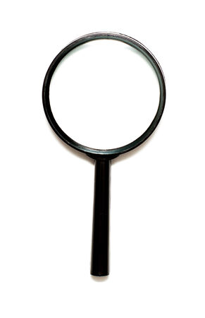 magnify glass  isolated on whiteの写真素材