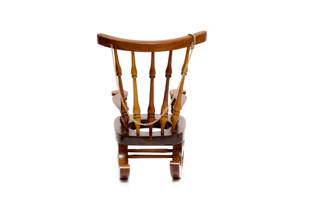 rocking chair isolated on whiteの写真素材