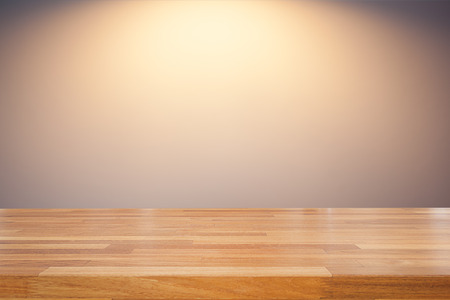 Empty wooden table over grunge background.product display montageの写真素材
