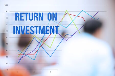 blurred business people background,business plan concept,mobile strategy,return on investment wordの写真素材