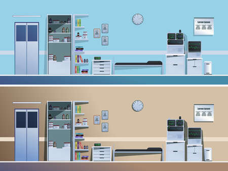 Hospital ward for sick patients. Vectorのイラスト素材