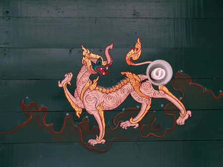 kylin painting on ceilingの写真素材