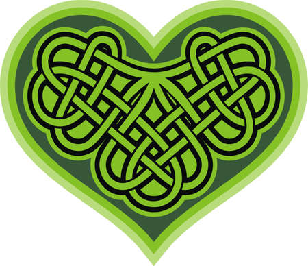 Shamrock heart  Celtic symbol 