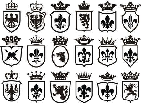 Coat of Arms set heraldic elementのイラスト素材