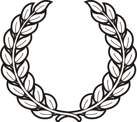Laurel wreath Symbol of triumph Black white vectorのイラスト素材