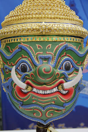 Hua Khon (Thai Traditional Mask) Used in traditional dance of the Ramayana Epic Sagaの写真素材