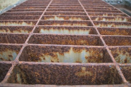Rust steel sewer cover or sewage drain coverの写真素材