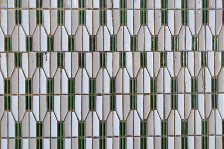 Old ceramic tile wall in temple