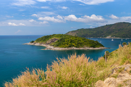 Beautiful of sea and nature on the island in day time at Phuket province, Thailandの写真素材