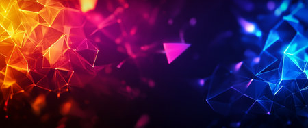 A Vibrant abstract background with colorful gradients and geometric shapes, creating dynamic visual experience. Perfect for modern design projectsの素材