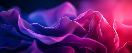 A Colorful gradient soft curves create mesmerizing abstract background, blending shades of purple and pink. flowing fabric like texture evokes sense of calm and creativityの素材