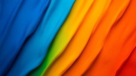 A Vibrant abstract gradient background with flowing colors in blue, green, yellow, orange, and red, creating dynamic and energetic visual effectの素材