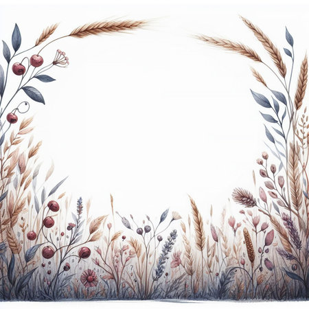 Wedding invitation card template, flowers and leaves. Floral frame. Greeting card with roses. Watercolor floral pattern. Elegant background. Vintage Hand painted illustration.の素材