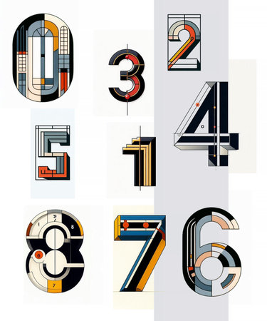 Vector set of geometric shapes made in trendy flat style. Monochrome letters.