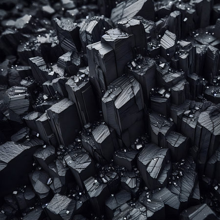 3d rendering of abstract background with crystal structure in black and whiteの素材
