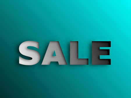 Sale price promotion sign banner white text with paper cut isolated on blue background with gradient.の写真素材