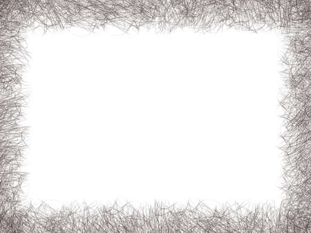 black line abstract drawing border on white background isolated.の写真素材