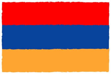 Flag of Armenia. Hand Painted with Brush. Vector Illustration.のイラスト素材