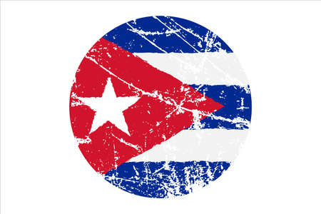 Flag of Cuba grunge style. Hand painted with brush. Vector illustration.のイラスト素材
