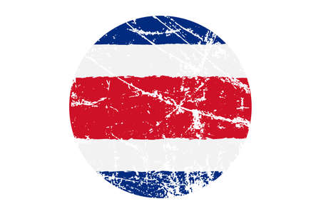 Flag of Costa Rica grunge style. Hand painted with brush. Vector illustration.のイラスト素材