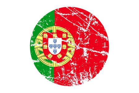 Flag of Portugal grunge style. Hand painted with brush. Vector illustration.のイラスト素材