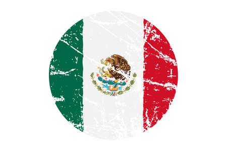 Flag of Mexico grunge style. Hand painted with brush vector illustration.のイラスト素材