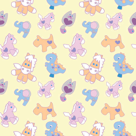Zoo seamless pattern for kids. Colorful background with elephant Cute vector illustration.のイラスト素材