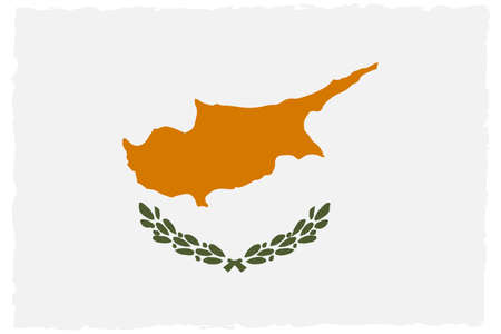 Flag of Cyprus. Hand Painted with Brush. Vector Illustration.のイラスト素材