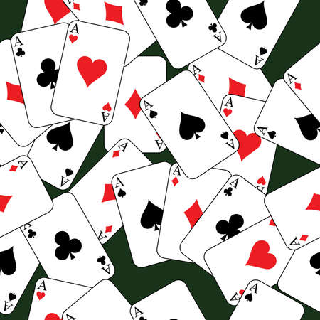Casino Style seamless pattern. Playing Cards. Vector illustration