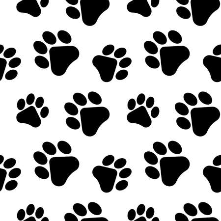 Dog paws seamless pattern. Pets background. Vector illustration.のイラスト素材