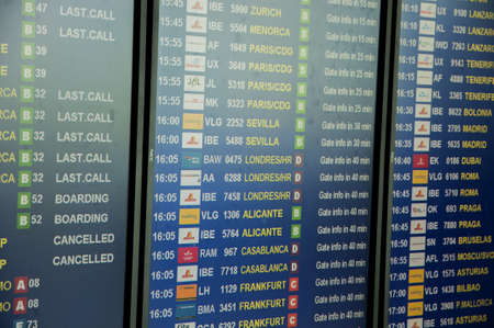 Flight information board to travel to your destinationのeditorial素材