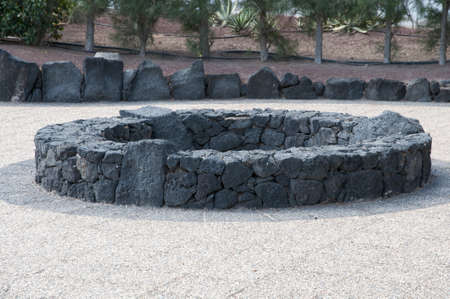 Round of volcanic stone architecture of Lanzaroteのeditorial素材