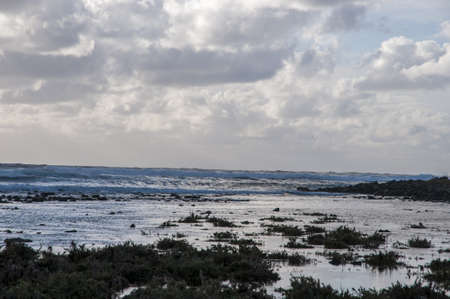 Lanzarote beach at sunset vibrantの写真素材