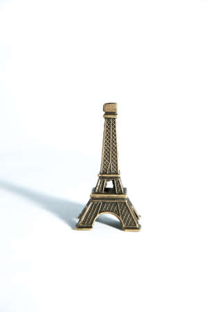 Eiffel Tower key chain with white backgroundの写真素材