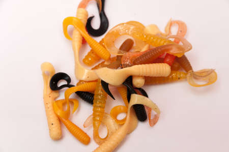 worms of many colors to prepare for fishingの写真素材