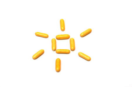 sun of candy on a white backgroundの写真素材