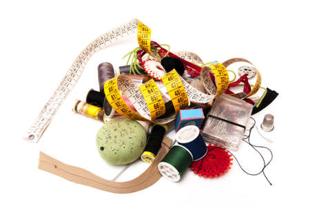 sewing accessories on a white background
