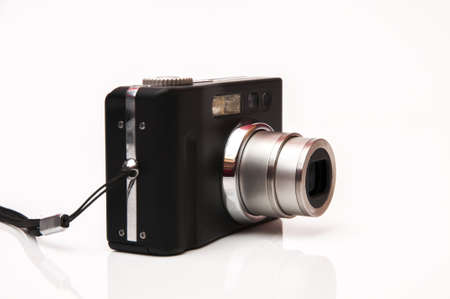 photo camera on a white backgroundの写真素材