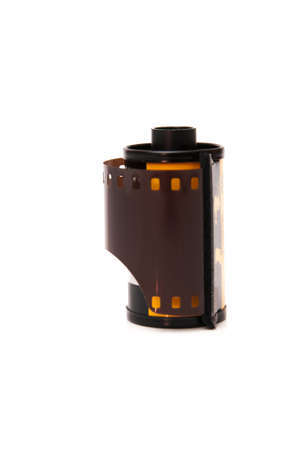 roll of film on a white backgroundの写真素材