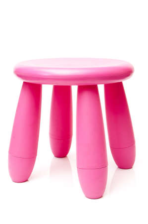 pink stool on a white backgroundの写真素材