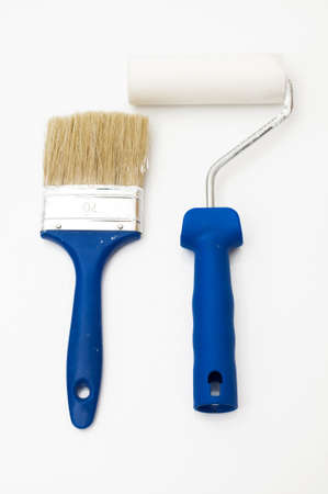 kit of brushes on a white backgroundの写真素材