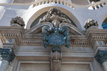 Barcelona building with statueの写真素材