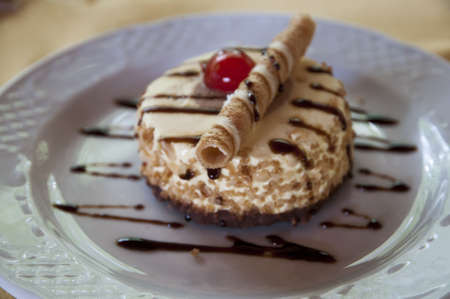 crunchy ice cream with a piece of biscuit