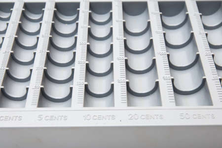 table to place coins on a white background
