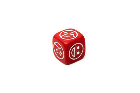 dice with faces on a white background