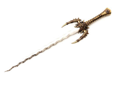 samurai sword on a white backgroundの写真素材