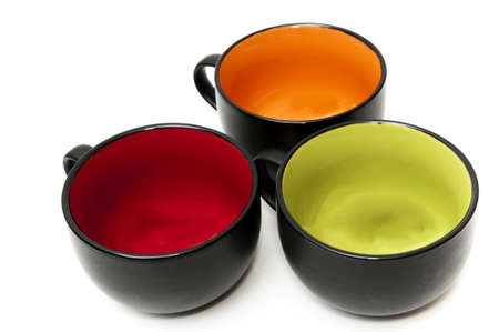 cups of coffee on a white backgroundの写真素材