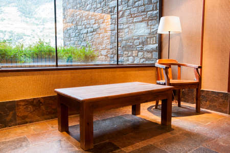 table and chair in the room of houseのeditorial素材