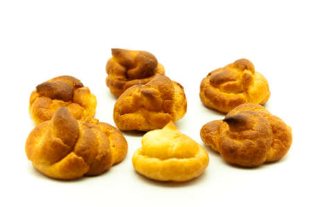 Round shaped cookies on a white background